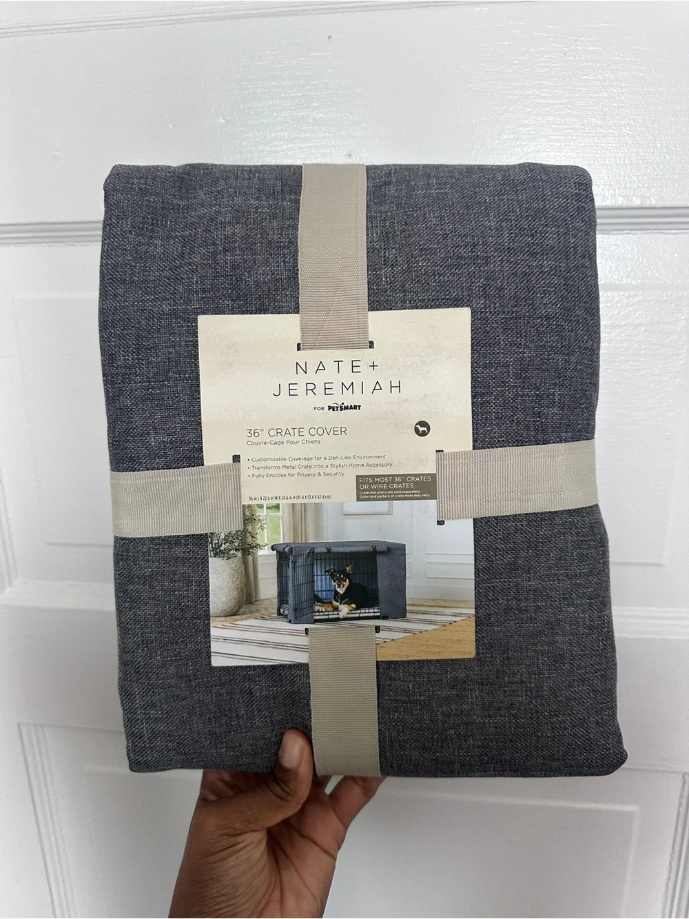 Gray Crate Cover for Dogs